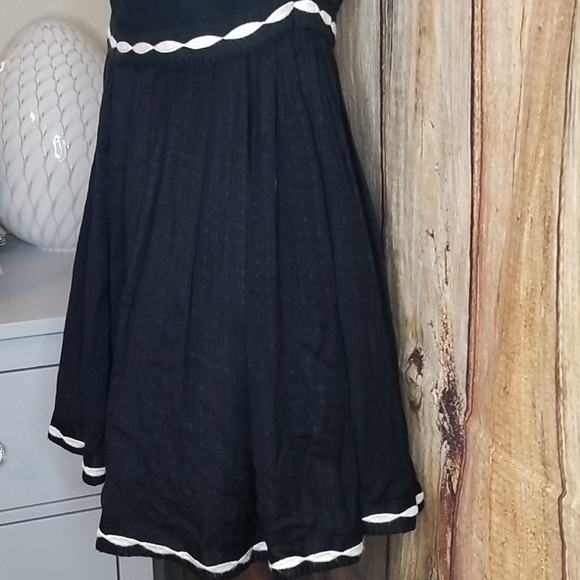 SOLD Free People Dress Birds of a Feather Boho Size 6 Black Cream - Picture 11 of 16